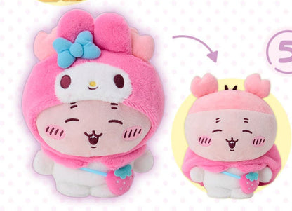 [Pre-Order] Japan ChiiKawa X Sanrio Series 4 | ChiiKawa Hachiware Usagi Momonga Crab Crossover Sanrio Characters Costume Plush Doll - Kawaii items Room Decoration doll - WinnieTheBirds Toy Shop