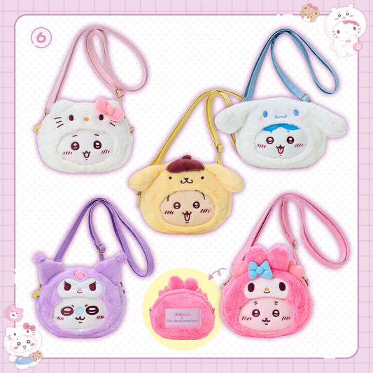 [Pre-Order] Japan ChiiKawa X Sanrio Series 4 | ChiiKawa Hachiware Usagi Momonga Crab Crossover Sanrio Characters Costume Cute Icon Crossbody Bag - Kawaii items Room Decoration - WinnieTheBirds Toy Shop