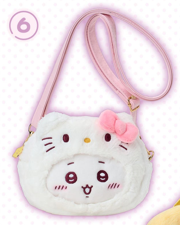 [Pre-Order] Japan ChiiKawa X Sanrio Series 4 | ChiiKawa Hachiware Usagi Momonga Crab Crossover Sanrio Characters Costume Cute Icon Crossbody Bag - Kawaii items Room Decoration - WinnieTheBirds Toy Shop
