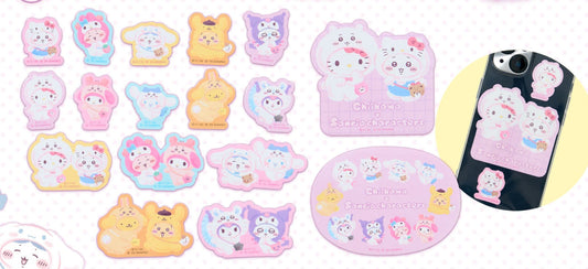 [Pre-Order] Japan ChiiKawa X Sanrio Series 4 | ChiiKawa Hachiware Usagi Momonga Crab Crossover Sanrio Characters Costume Cute Icon Stickers - Kawaii items Room Decoration