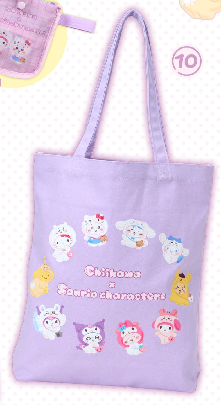 [Pre-Order] Japan ChiiKawa X Sanrio Series 4 | ChiiKawa Hachiware Usagi Momonga Crab Crossover Sanrio Characters Costume Cute Icon Eco Bag Tote Bag Flat Pouches - Kawaii items Room Decoration - WinnieTheBirds Toy Shop