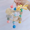 17cm Pastel Yellow Purple Blue Hanging Toy Handmade Bird Toys Organic Bird Cages Accessories