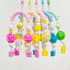 18cm Colourful Blocks with Star Bite Hanging Natural Parrot Birdie Toy for Small Medium Size Parrot Cages Accessories