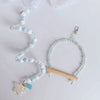 1 Set of 2 Maiden Fairy Style Pearl Blue Swings and Ladder Set for Birds Parrot Toys Handmade Organic Bird Cages Accessories