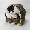 23x23x20cm 天然木製 鳥小屋 オウムの巣 小中型インコ向けバードアイテム