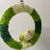 +Handmade+17.5cm Green Yarn Knitting Ring Swings Parrot Birdie Toy