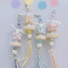 33cm Baby Pink Blue Purple Yellow Mineral Stone Hanging Toy Handmade Bird Toys Organic Bird Cages Accessories