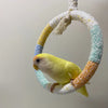 15x28cm パステルヤーン編み ハンギングリング スイング オウム 小鳥用おもちゃ 鳥用品