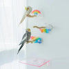 17x6cm Rainbow Theme Acrylic Parrot Window Bird Wooden Perch Stickers Stand for Small Medium Bird Parrot