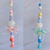 25cm タックロー ハート（赤・青）ハンギングトイ ハンドメイド オウム 鳥のおもちゃ オーガニック 鳥かご アクセサリー